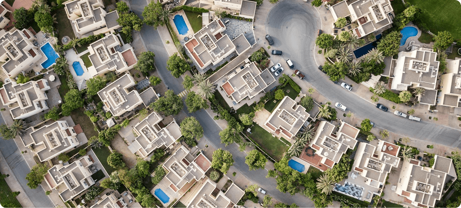 Aerial view of a housing estate